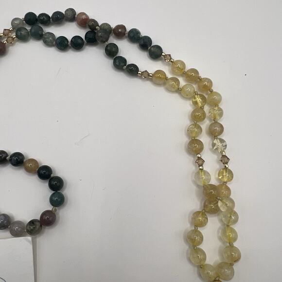 Gold Rutilated Quartz Mala Bead Healing Energy Necklace With Tassel - Picture 6 of 7